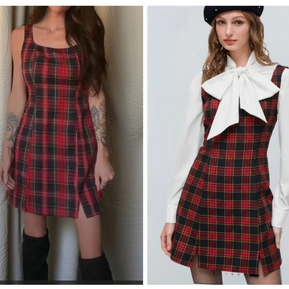 Cider Tartan Plaid Mini Dress Size XS